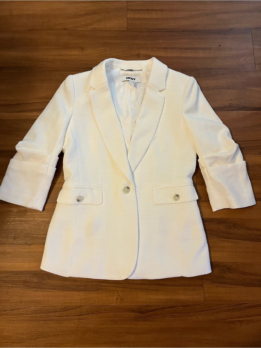 DKNY Women's Ruched-Sleeve One-Button Blazer - Size 6